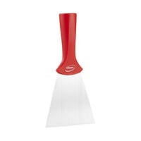 Vikan 4" Stainless Steel Handle-Mounted Scraper with Red Handle 40114