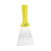 Vikan 4" Stainless Steel Handle-Mounted Scraper with Yellow Handle 40116