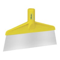 Vikan 29106 10" Yellow Stainless Steel Table and Floor Scraper