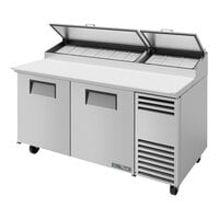 True TPP-AT-67-HC 67 3/8 inch 2 Door Refrigerated Pizza Prep Table