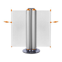 ZonePro Dual Rolling Stanchion with White Safety Banners and Orange Accent URD3002-ORG-B-12