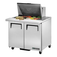 True TSSU-36-12M-B-HC 36 3/8" 2 Door Mega Top Refrigerated Sandwich Prep Table