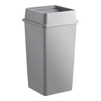 Lavex 50 Gallon Gray Square Trash Can with Swing Lid