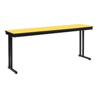 National Public Seating Max Seating Marigold Plywood Folding Table with T-Mold Edge and Cantilever Legs