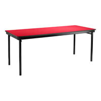 National Public Seating Max Seating 24" x 72" Hollyberry Plywood Folding Table with T-Mold Edge