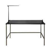 Groomer's Best GB48SST-B 24" x 48" x 54" Black Stainless Steel Stationary Grooming Table with Arm