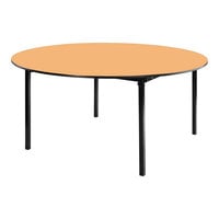 National Public Seating Max Seating Round Fusion Maple Plywood Folding Table with T-Mold Edge