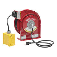 Reelcraft L 4545 123 7 12/3 45' Premium-Duty Power Cord Reel with GFCI Duplex Outlet Box