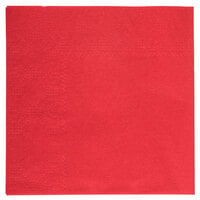 Hoffmaster 9 1/2" x 9 1/2" Red 2-Ply Beverage / Cocktail Napkin - 250/Pack