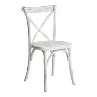 Lancaster Table & Seating Vineyard Series Rustic White Outdoor Cross Back Chair