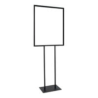 Econoco 22" x 28" Matte Black Metal Standing Bulletin Sign Holder with Flat Base