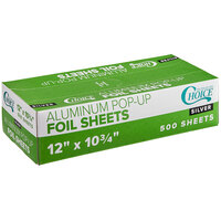 Choice 12 inch x 10 3/4 inch Food Service Interfolded Pop-Up Foil Sheets - 500/Box - 500/Box