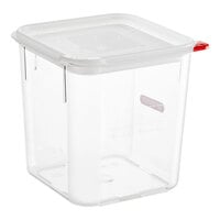 Araven 4.2 Qt. Clear Square Polycarbonate Food Storage Container with Airtight Lid