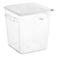 Araven 19 Qt. Clear Square Polycarbonate Food Storage Container with Airtight Lid