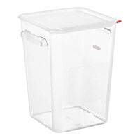 Araven 23.2 Qt. Clear Square Polycarbonate Food Storage Container with Airtight Lid