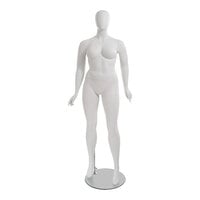 Headless Half Body Round Female Torso Mannequin - Arms on sided With Stand  - Matte White
