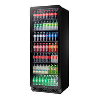 True CVM-27-HC~EGC01 30 inch Black Refrigerated Contemporary Glass Door Merchandiser with LED Lighting - 78 1/2 inch Tall