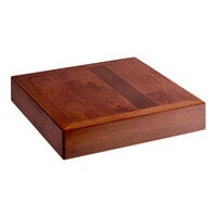 Lancaster Table & Seating 10 inch x 10 inch Square Wood Butcher Block Table Top with Mahogany Finish - Sample