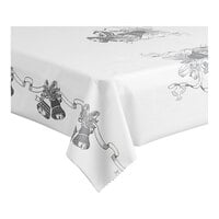 Table Mate 40" x 100' Wedding Bells Plastic Table Cover Roll - 4/Case