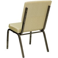Flash Furniture XU-CH-60096-BGE-GG Beige 18 1/2 inch Wide Church Chair with Gold Vein Frame