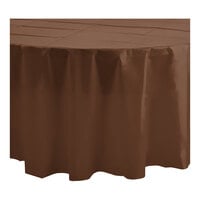 Table Mate 84" Chocolate Round Plastic Table Cover - 24/Case