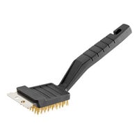 Choice 10 1/2" Brass Bristle Grill / Charbroiler Brush with Scraper