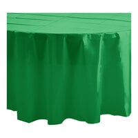 Table Mate 84" Green Round Plastic Table Cover - 24/Case