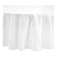 Table Mate 84" White Round Plastic Table Cover - 24/Case