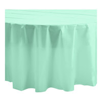 Table Mate 84" Mint Green Round Plastic Table Cover - 24/Case