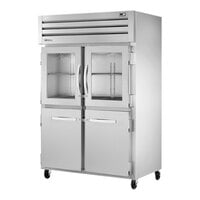 True STA2R-2HG/2HS-HC Spec Series 52 5/8" Glass and Solid Half Door Reach-In Refrigerator with LED Lighting