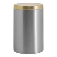 Front of the House Tokyo 2 1/2" Brushed Silver Stainless Steel Storage Jar with Matte Brass Lid RJR030BSS23 - 12/Pack