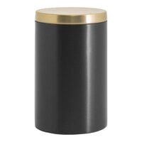 Front of the House Tokyo 2 1/2" Matte Black Stainless Steel Storage Jar with Matte Brass Lid RJR030BKS23 - 12/Pack