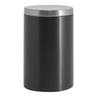 Front of the House Tokyo 2 1/2" Matte Black Stainless Steel Storage Jar with Brushed Silver Lid RJR029BKS23 - 12/Pack