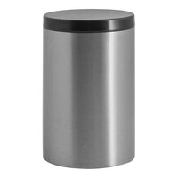Front of the House Tokyo 2 1/2" Brushed Silver Stainless Steel Storage Jar with Matte Black Lid RJR028BSS23 - 12/Pack