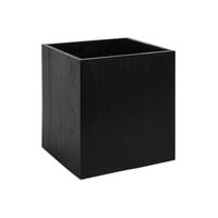 Room360 Tribeca RWA016BKW10 7.75 Qt. Black Bamboo Cube Wastebasket - 2/Pack
