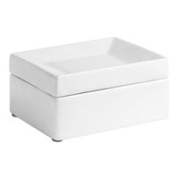 room360 Lisbon 5" x 3 1/2" White Porcelain Storage Jar with Lid RJR014WHP22 - 6/Pack