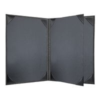 H. Risch, Inc. HAR-4V Harley 5 1/2" x 8 1/2" Customizable Charcoal 4 View Menu Cover