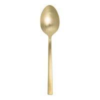 Fortessa Arezzo Brushed Gold 9 5/16" 18/10 Stainless Steel Extra Heavy Weight Serving Spoon - 12/Case