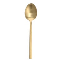 Fortessa Arezzo Brushed Gold 8" 18/10 Stainless Steel Extra Heavy Weight Oval Soup / Dessert Spoon - 12/Case