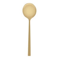 Fortessa Arezzo Brushed Gold 6" 18/10 Stainless Steel Extra Heavy Weight Bouillon Spoon - 12/Case