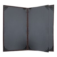 H. Risch, Inc. HAR-4V Harley 8 1/2" x 14" Customizable Brown 4 View Menu Cover