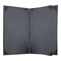 H. Risch, Inc. HAR-4V Harley 8 1/2" x 14" Customizable Charcoal 4 View Menu Cover
