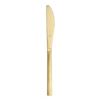 Fortessa Arezzo Brushed Gold 8 3/4" 18/10 Stainless Steel Extra Heavy Weight Table Knife - 12/Case