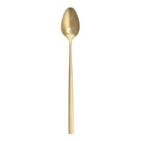 Fortessa Arezzo Brushed Gold 7 13/16" 18/10 Stainless Steel Extra Heavy Weight Iced Tea Spoon - 12/Case