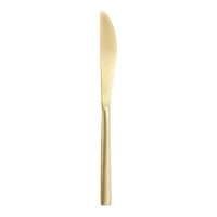 Fortessa Arezzo Brushed Gold 8" 18/10 Stainless Steel Extra Heavy Weight Dessert Knife - 12/Case