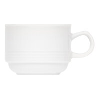 Bauscher by BauscherHepp Dialog 7.4 oz. Bright White Embossed Stackable Porcelain Cup - 36/Case