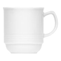 Bauscher by BauscherHepp Dialog 8.8 oz. Bright White Embossed Stackable Porcelain Mug - 36/Case