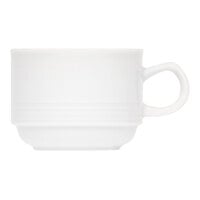 Bauscher by BauscherHepp Dialog 6.1 oz. Bright White Embossed Stackable Porcelain Cup - 36/Case