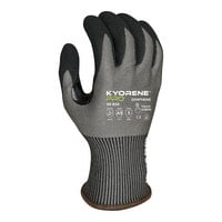 Armor Guys Kyorene Pro 00-850-M Gray 15 Gauge A5 Graphene Gloves with Black HCT Microfoam Nitrile Palm Coating and Black Cuff - Medium
