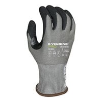 Armor Guys Kyorene Pro Gray 18 Gauge Level A9 Graphene Gloves with Black HCT Microfoam Nitrile Palm Coating and White Cuff